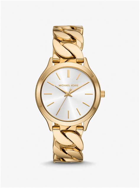 michael kors two tone curb bracelet|Michael Kors Gold.